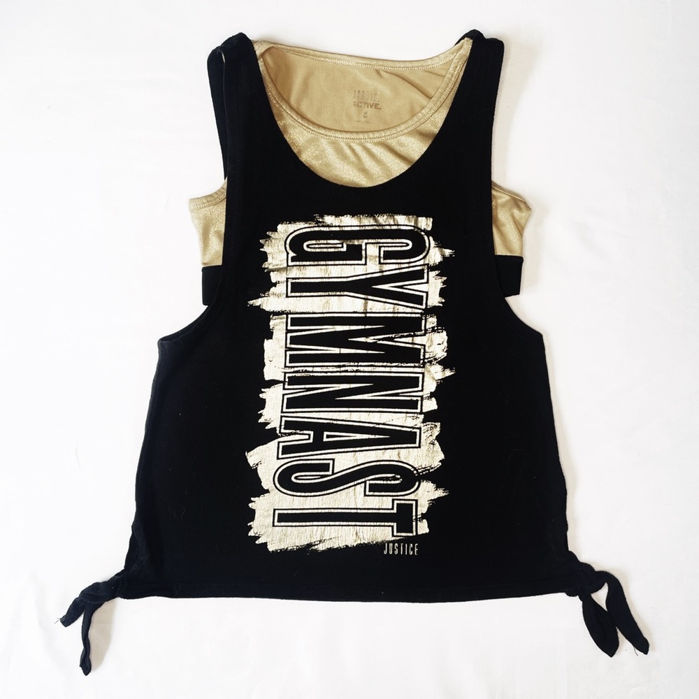 Girl’s Sz 8 Justice Gymnastics Tank Top w/ Built-In Sports Bra